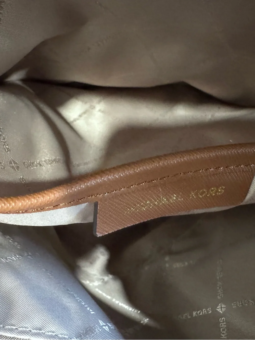 Michael Kors Tan Leather Backpack with Gold Hardware